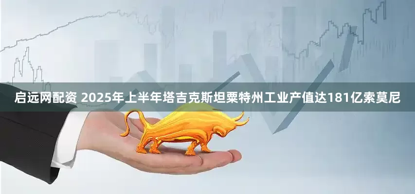 启远网配资 2025年上半年塔吉克斯坦粟特州工业产值达181亿索莫尼
